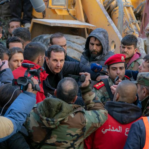 Baschar al-Assad im Erdbebengebiet