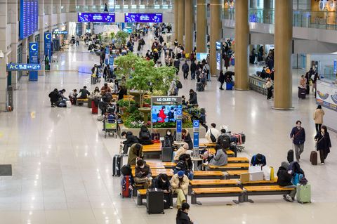 Die innere Ansicht des Flughafens von Incheon in Südkorea