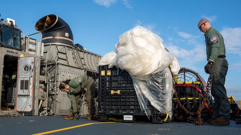 Überreste von abegeschossenem Spionageballon