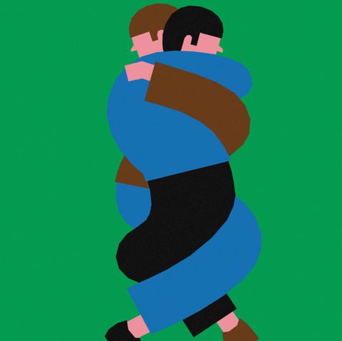 Illustration zwei sich umarmender Menschen