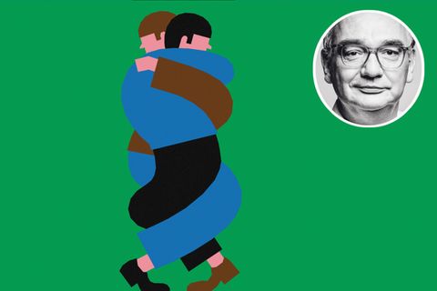 Illustration zwei sich umarmender Menschen