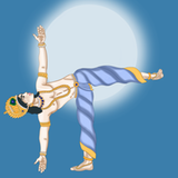 Illustration der Halbmond-Pose im Yoga
