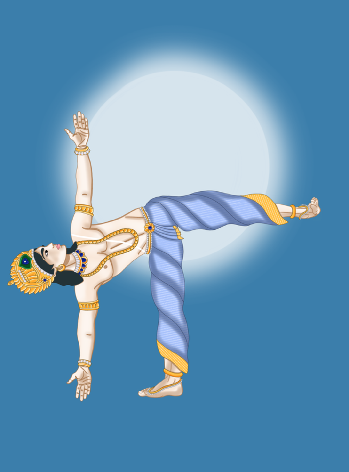 Illustration der Halbmond-Pose im Yoga