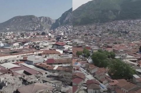 Vorher-Nachher-Videos zeigen Ausmaß der Zerstörung im Erdbebengebiet