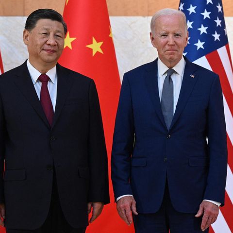 Slightly cramped: US President Joe Biden (right), and Chinese President Xi Jinping at the G20 summit in November 2022