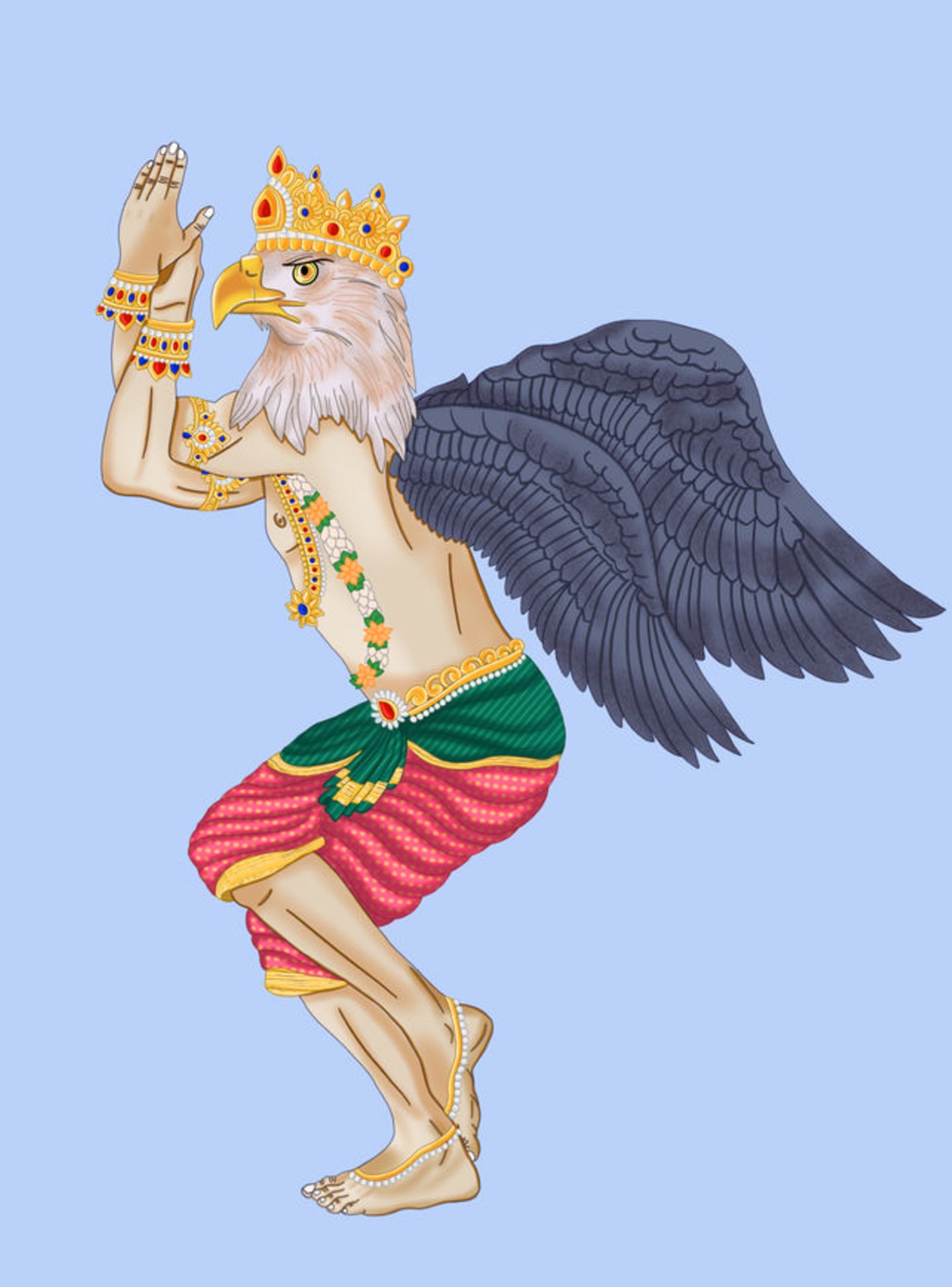 Illustration der Adler-Pose im Yoga