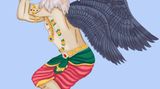 Illustration der Adler-Pose im Yoga