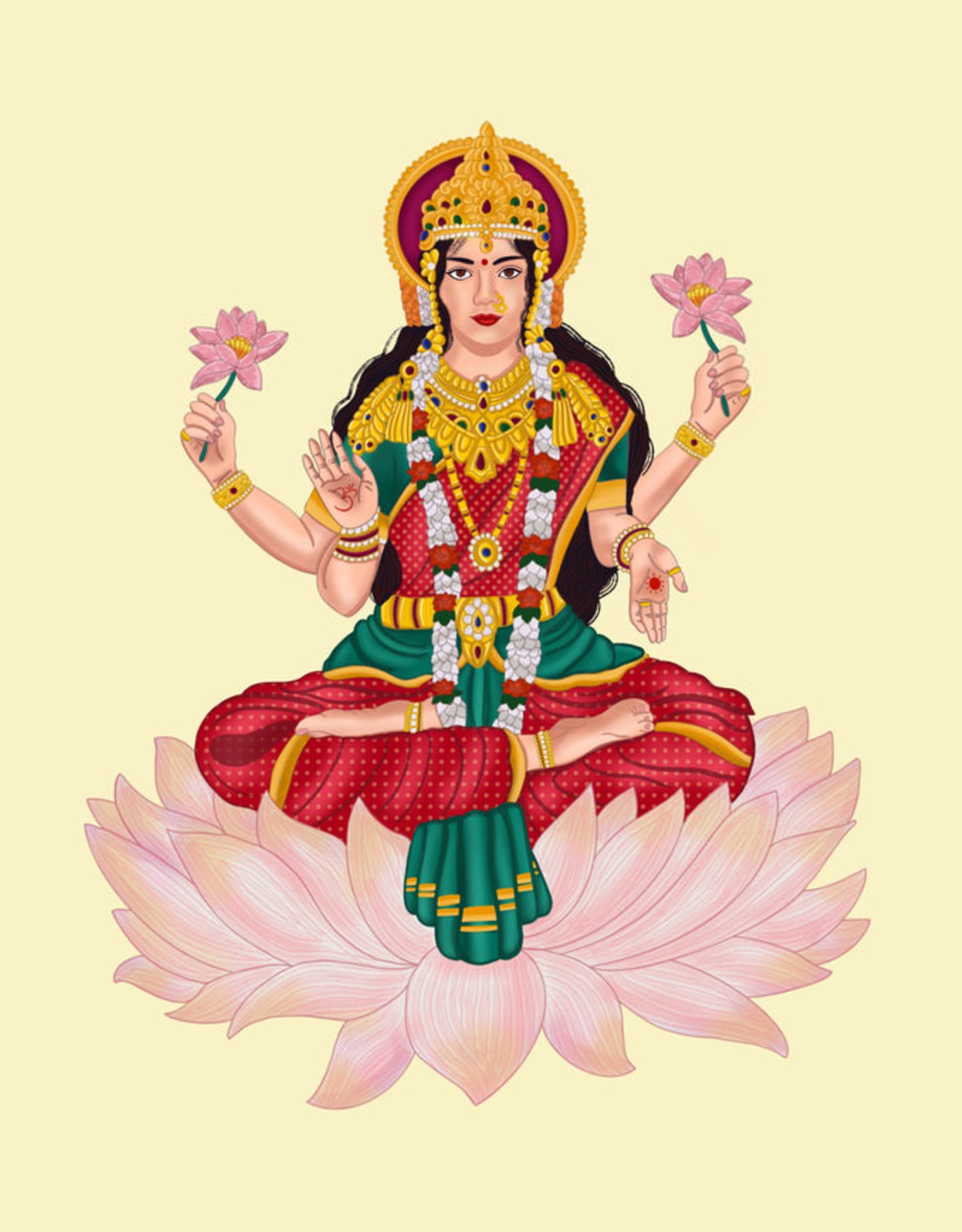 Der Lotus-Sitz (Padmasana): Das Zusammenwirken von Göttern und Dämonen Illustration des Lotus-Sitz im Yoga