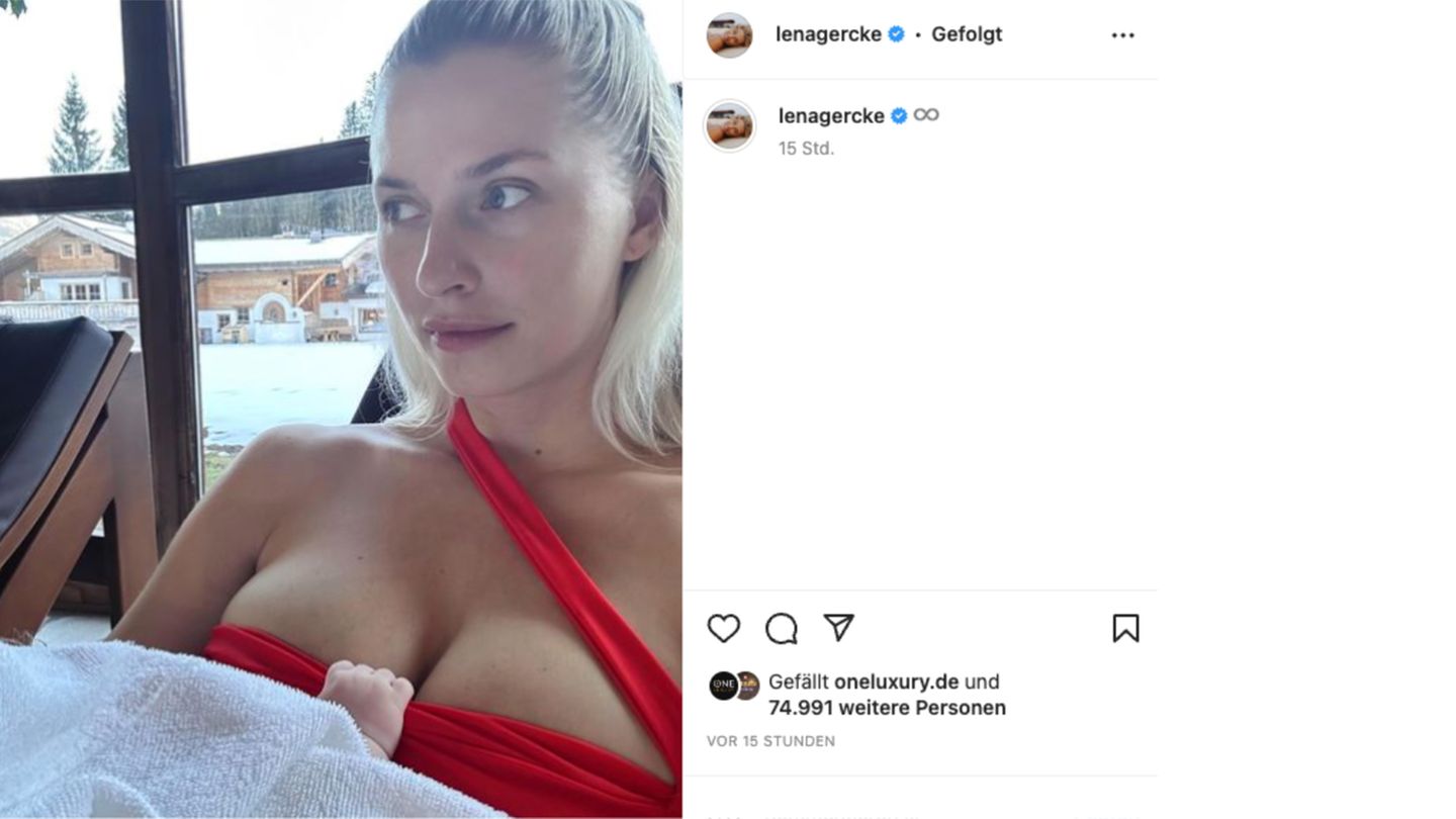 People of today: Model Lena Gercke enjoys time out with her family