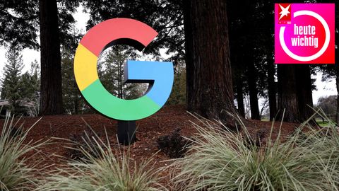 Das Google-Logo vor der Unternehmenszentrale in Mountain View
