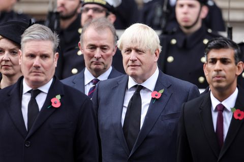 Liz Truss, Keir Starmer, Boris Johnson und Rishi Sunak im November in London