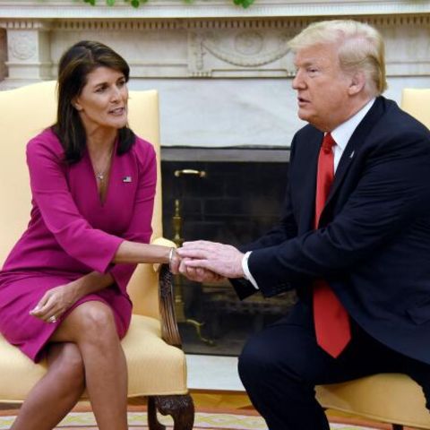 Donald Trump (r.) und Nikki Haley
