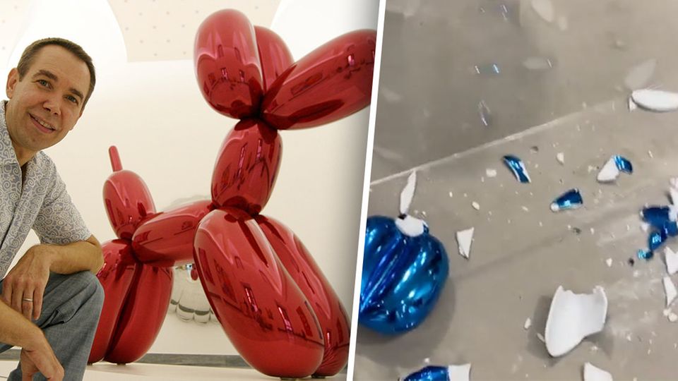 Jeff Koons: Sammlerin schubst 40.000-Euro-Skulptur von der Vitrine – nur noch Scherben übrig