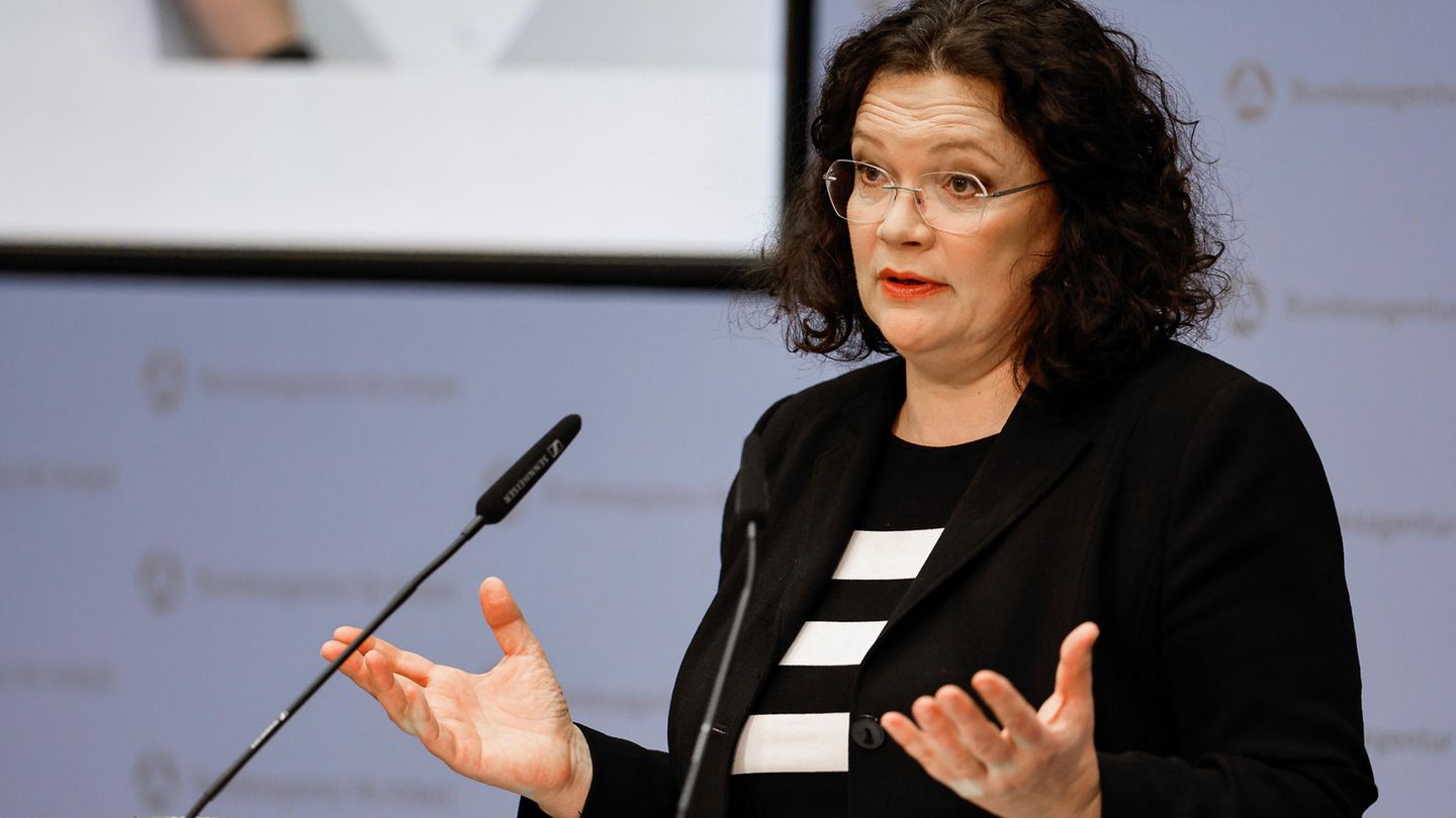 Andrea Nahles, Vorstandsvorsitzende der Bundesagentur für Arbeit, Ende 2022 in Nürnberg 