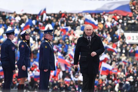 Wladimir Putin hatte bei der Show in Moskau nur wenig zu sagen 