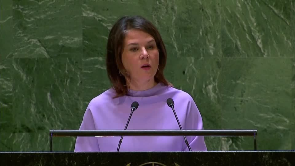 Video: Baerbock wirbt vor UN-Vollversammlung für Ukraine-Resolution