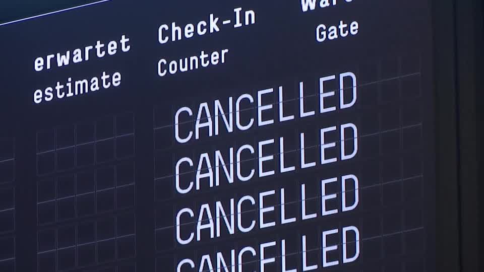 Video: Warnstreik am Flughafen Köln-Bonn: Viele Flugausfälle