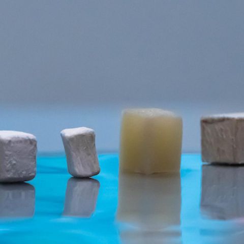 Das Holz verliert seine Farbe und nimmt dann die CO2-Speicher-Partikel auf.