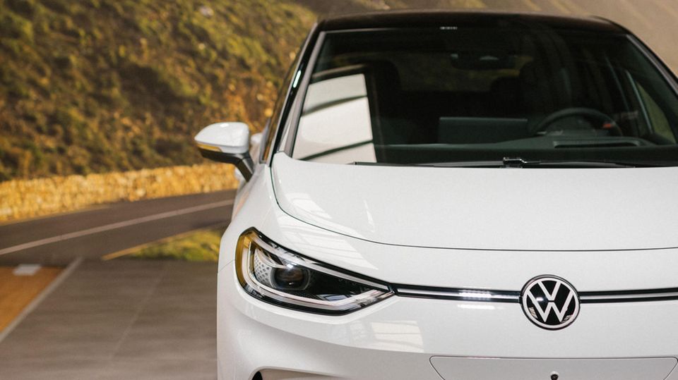 Der ID.3 Facelift bei der Vorstellung in Hannover.
