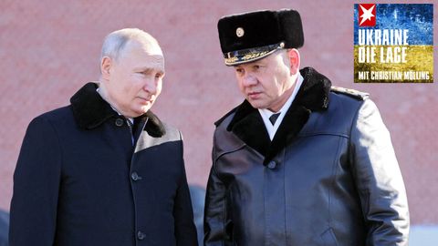 Russlands Präsident Wladimir Putin und sein Verteidigungsminister Sergej Schoigu