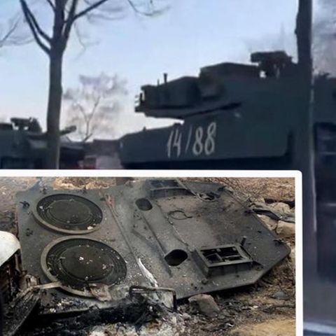 Leopard-Panzer nach angeblichen Abschuss und mit Nazi-Code bemalt