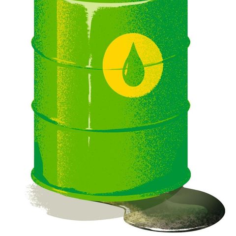 Illustration von Jan Stoewe für Ökobilanz Heft 10/23 E-Fuels