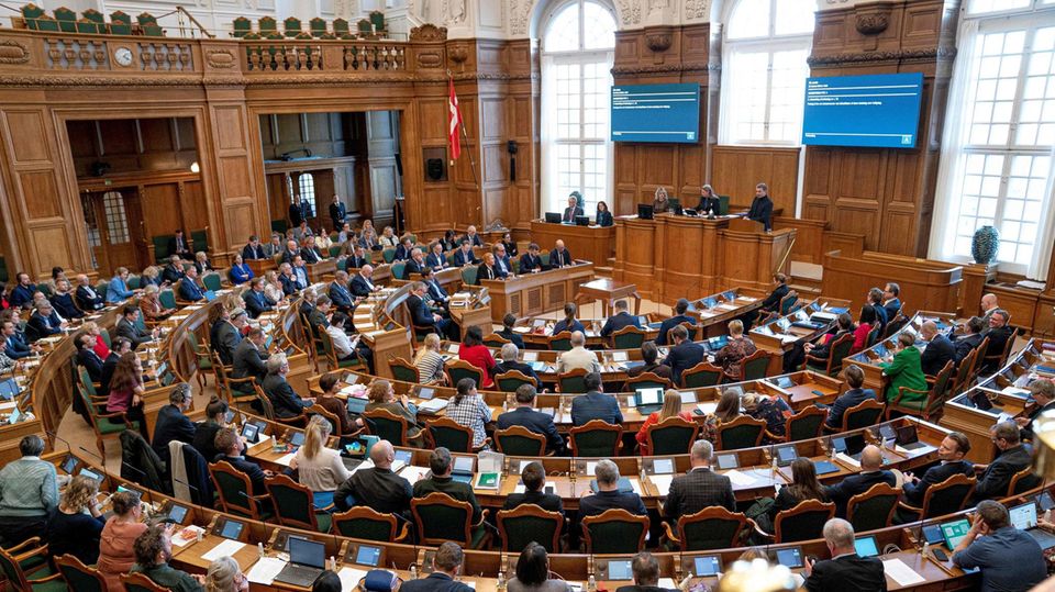 Der Sitzungssaal des dänischen Parlamentes