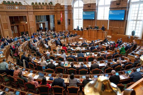 Der Sitzungssaal des dänischen Parlamentes
