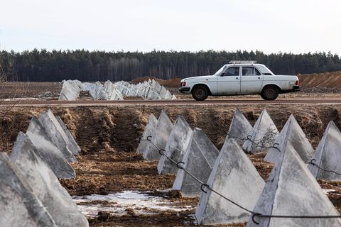 Russland, Region Brjansk: Befestigungslinie entlang der Grenze zur Ukraine