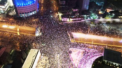Wasserwerfer-Einsatz bei Protesten gegen Justizreform in Israel