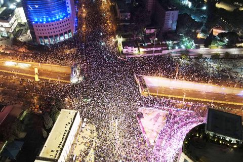 Wasserwerfer-Einsatz bei Protesten gegen Justizreform in Israel
