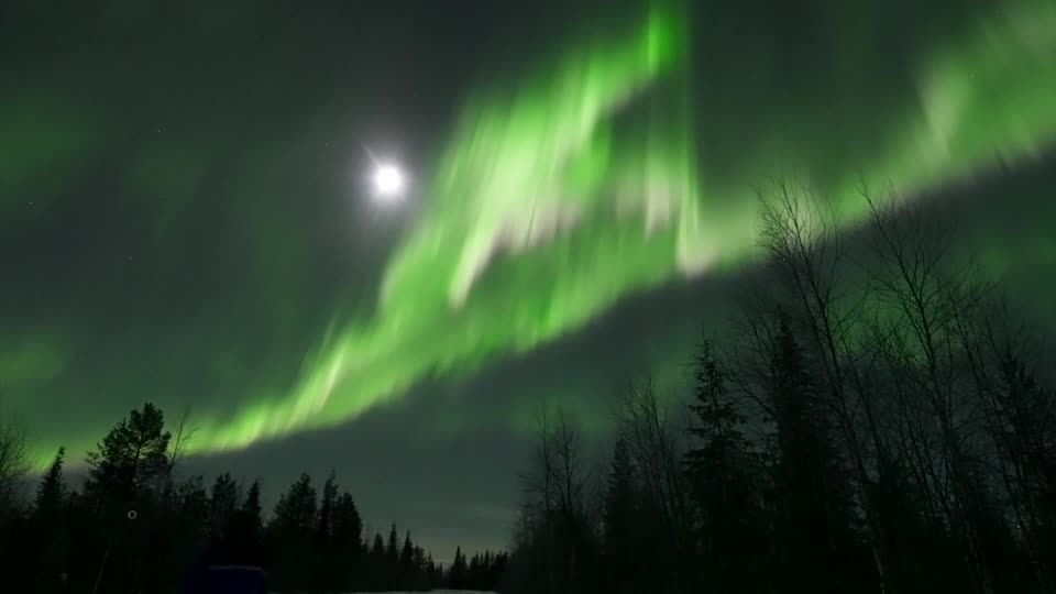 Video: Polarlichter: grüner Himmel über Lappland Video: Polarlichter: grüner Himmel über Lappland