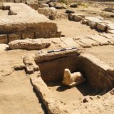 Ein Blick auf die freigelegte Sphinx