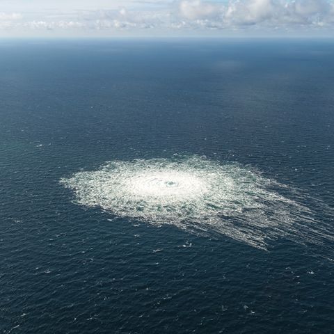 Das Leck von Nord Stream 2 aus der Luft