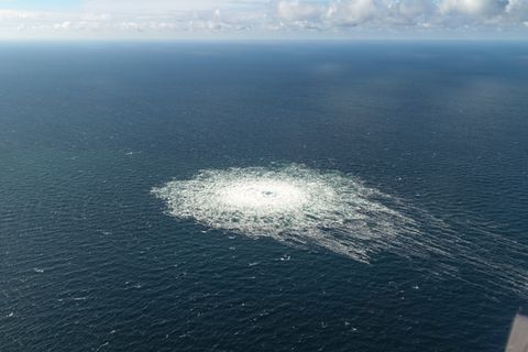 Das Leck von Nord Stream 2 aus der Luft