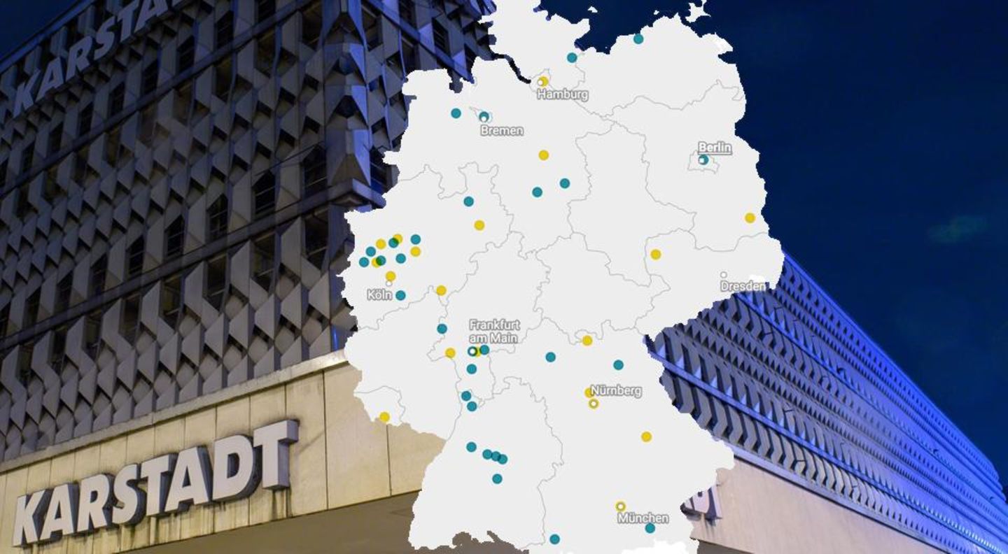 Galeria Karstadt Kaufhof schließt 52 Filialen - Karte zeigt die Standorte