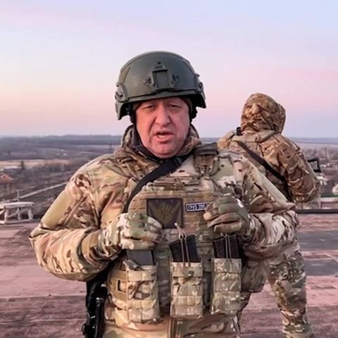 Chef der Wagner-Truppe Jewgeni Prigoschin im Kriegsgebiet in der Ukraine