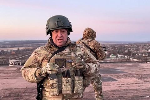 Chef der Wagner-Truppe Jewgeni Prigoschin im Kriegsgebiet in der Ukraine