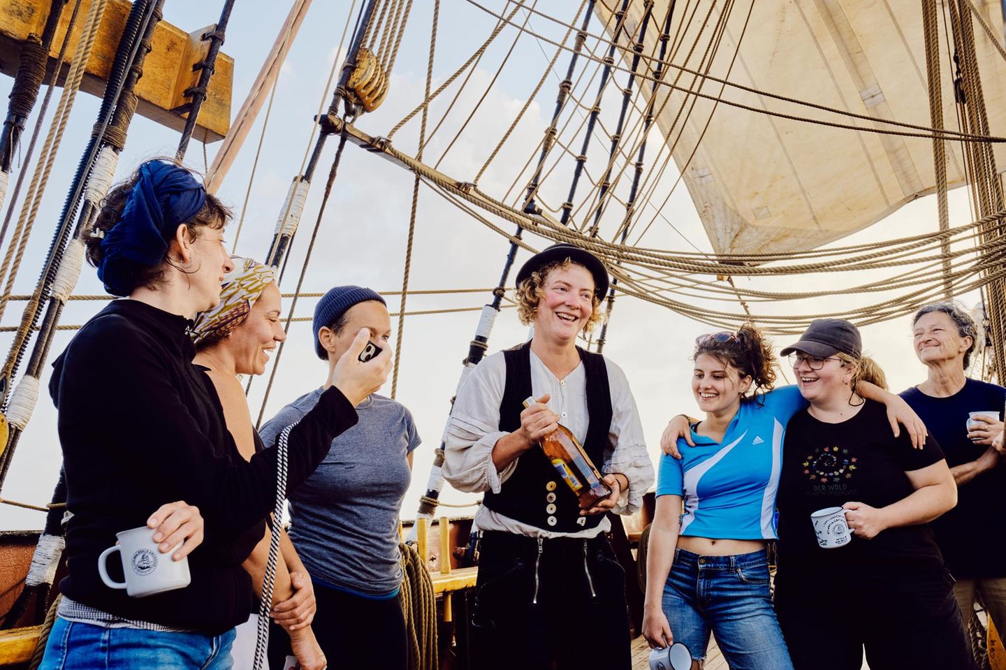 Schnapsverkostung der Crew