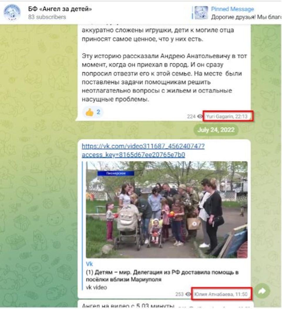Admins des "Angel"-Telegramkanals