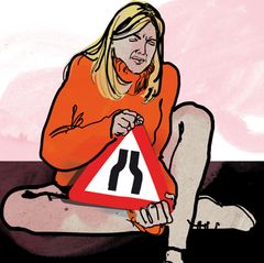 Illustration: Eine Patientin leidet unter starkem Jucken und Schmerzen in ihrem Genitalbereich
