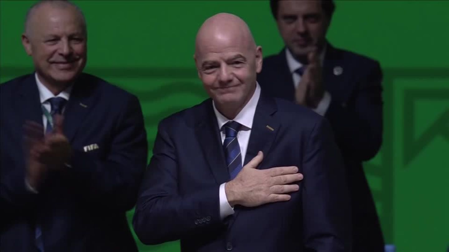 Video: Fifa-Präsident Infantino wiedergewählt
