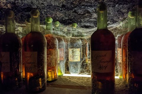 Alte Flaschen Armagnac Keller