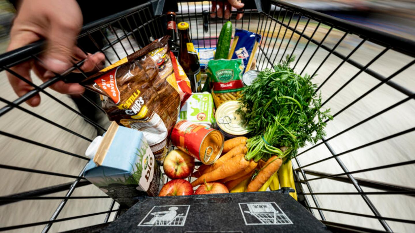 Inflation: Ein Warenkorb voller Eigenmarken-Artikel