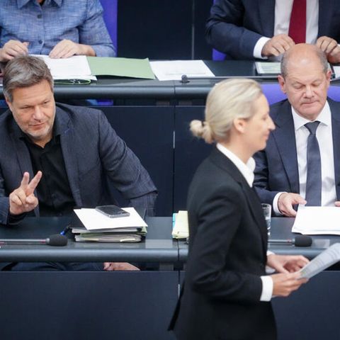 AfD-Vorsitzende Weidel geht an Wirtschaftsminister Habeck vorbei