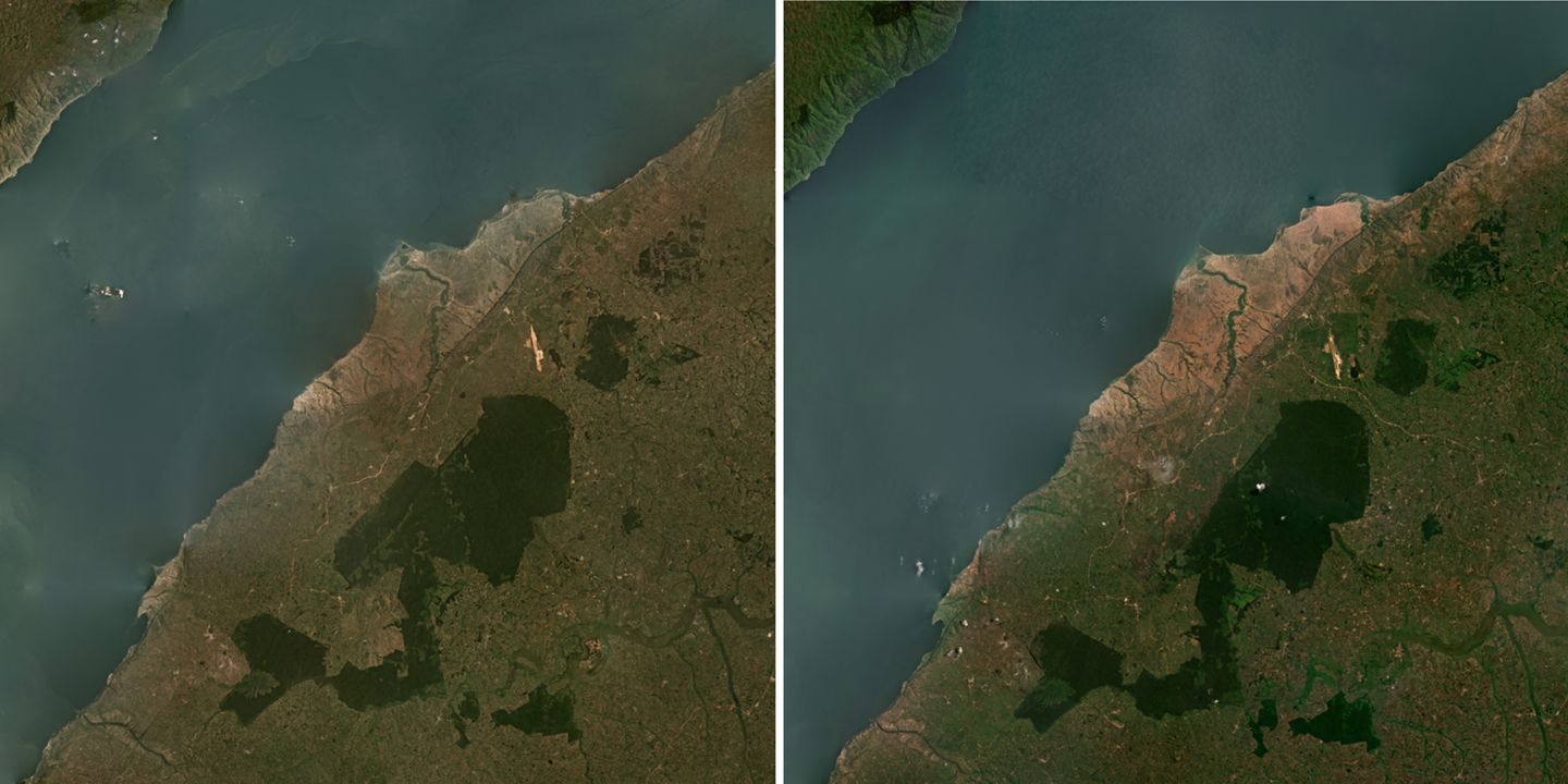 Vergleich zweier Satellitenbilder