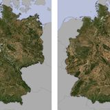 Deutschlandkarte 2021 und 2022 mit Grün- und Brauntönen