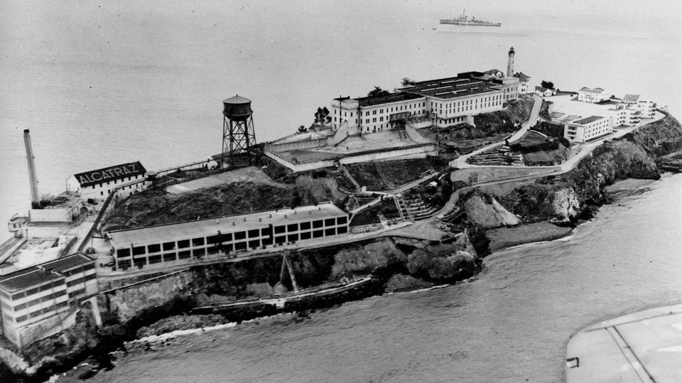 Alcatraz, auch bekannt als "The Rock", in der Bucht von San Francisco