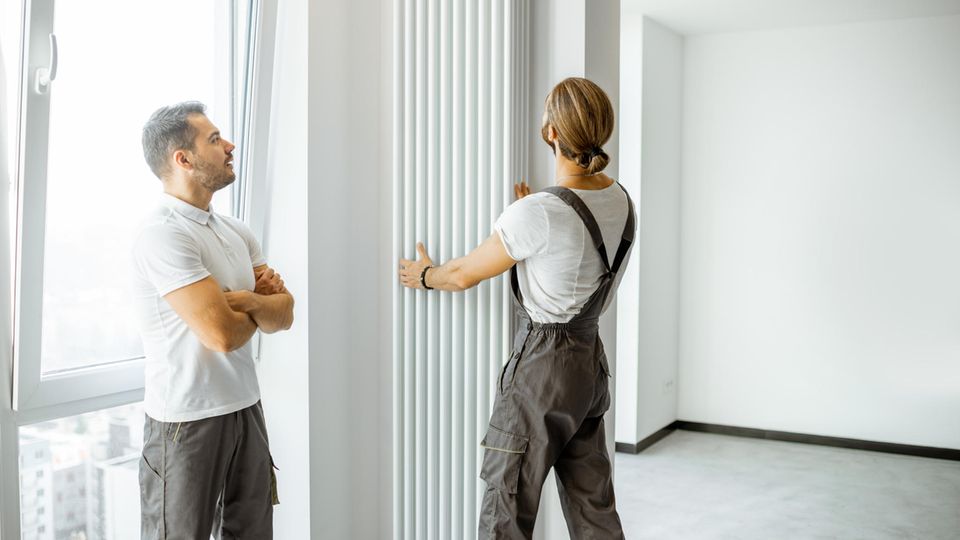 Moderne Heizkörper hochkant