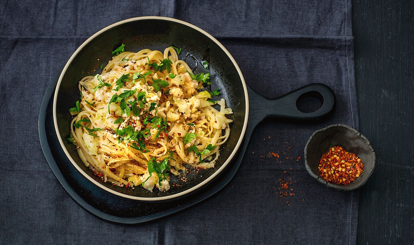 Krautnudeln mit Feta Krautnudeln mit Feta